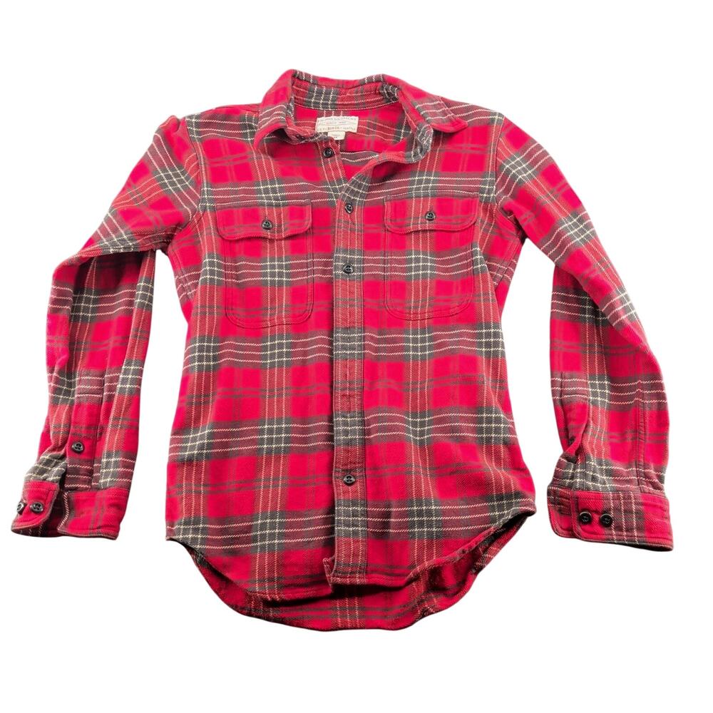 Filson Vintage Flannel Work Shirt Men's XS Beacon Red Quarry Stone Workwear